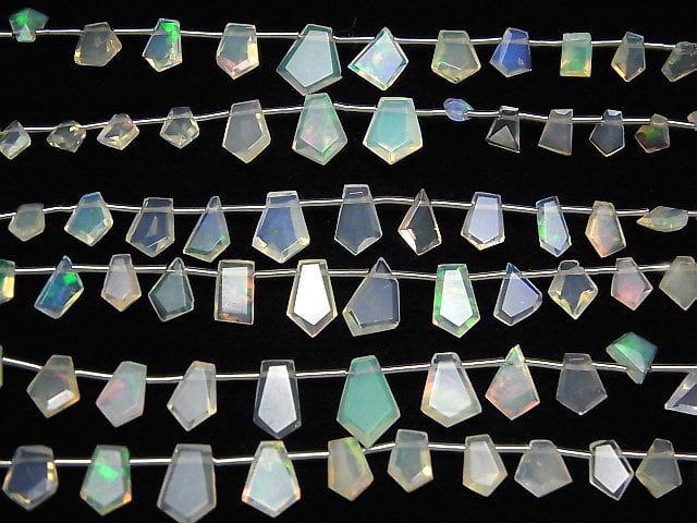 [Video] High Quality Ethiopia Opal AAA- Fancy Shape Faceted half or 1strand beads (aprx.4inch / 11cm)