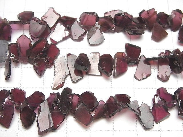 [Video] High Quality Rhodolite Garnet AA++ Rough Slice Faceted 1strand beads (aprx.7inch / 18cm)