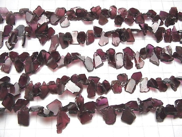 [Video] High Quality Rhodolite Garnet AA++ Rough Slice Faceted 1strand beads (aprx.7inch / 18cm)