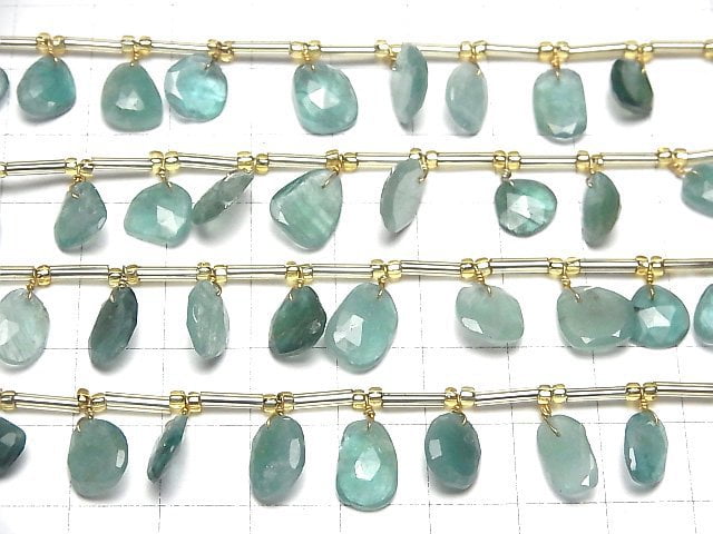 [Video]High Quality Grandidierite AAA- Free Form Single Sided Rose Cut 1strand (18pcs )
