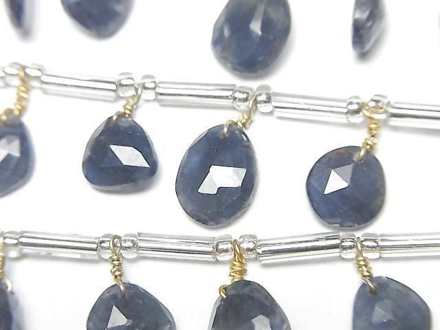 [Video] High Quality Blue Sapphire AAA - Freeform Single-Sided Rose Cut 1 Strand (17pcs)