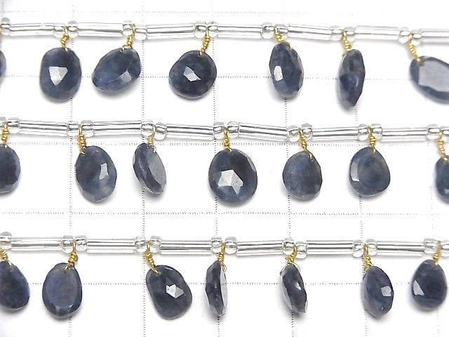 [Video] High Quality Blue Sapphire AAA- Free Form Single Sided Rose Cut 1strand (18pcs)