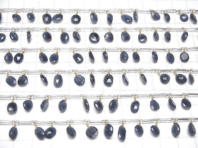[Video] High Quality Blue Sapphire AAA- Free Form Single Sided Rose Cut 1strand (18pcs)