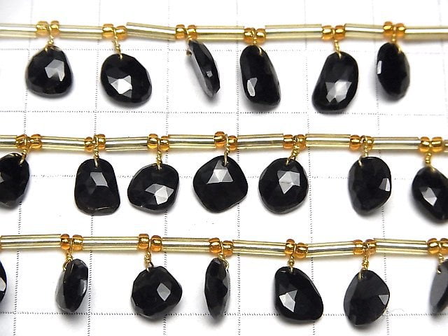 [Video] High Quality Black Spinel AAA Freeform Single Sided Rose Cut 1strand (17pcs)