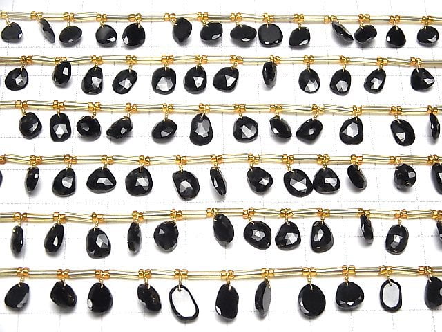 [Video] High Quality Black Spinel AAA Freeform Single Sided Rose Cut 1strand (17pcs)