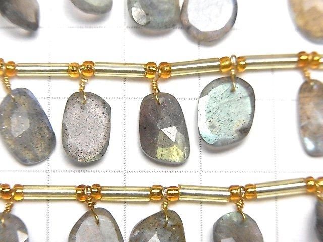 [Video] High Quality Labradorite AAA - Freeform, Single-Sided Rose Cut, 1 Strand (17pcs)
