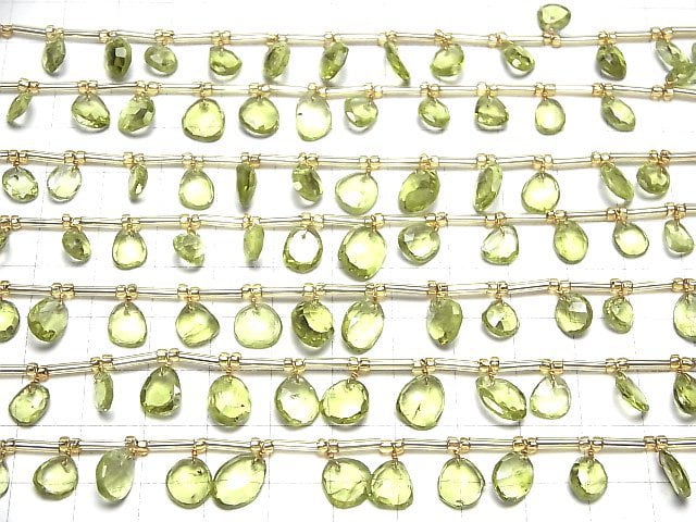 [Video]High Quality Peridot AAA Free Form Single Sided Rose Cut half or 1strand (18pcs )