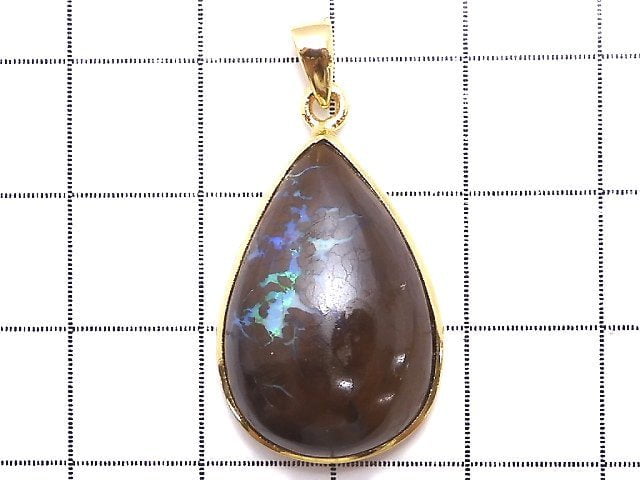 [Video] [One of a kind] Australia Boulder Opal AAA Pendant 18KGP NO.40