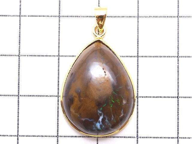 [Video] [One of a kind] Australia Boulder Opal AAA Pendant 18KGP NO.50