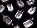 [Video] High Quality Rose Quartz AAA Rectangle Faceted Pendant 14x10mm Silver925