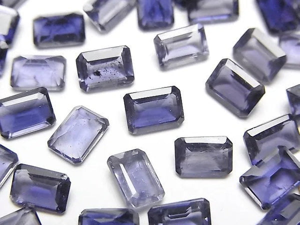 [Video]High Quality Iolite AAA Loose stone Rectangle Faceted 7x5mm 3pcs