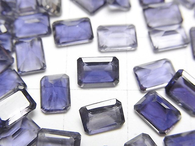 [Video]High Quality Iolite AAA Loose stone Rectangle Faceted 7x5mm 3pcs