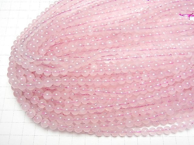 [Video] Madagascar Deep Rose Quartz AA+ Round 6mm half or 1strand beads (aprx.15inch/37cm)