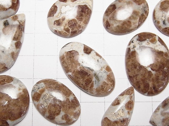 [Video] Spessartine Garnet Inlimestone Mix Shape Cabochon 4pcs