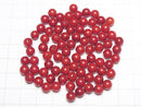 [Video] Red Coral (Dyed) Half Drilled Hole Round 5.5-6mm 10pcs