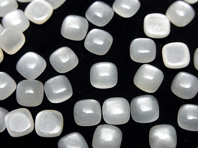 [Video] White Moonstone AAA Square Cabochon 6x6mm 5pcs