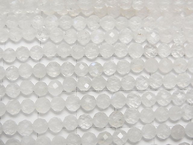 [Video] High Quality! Royal Blue Moonstone AA+ Faceted Round 4mm 1strand beads (aprx.15inch / 37cm)