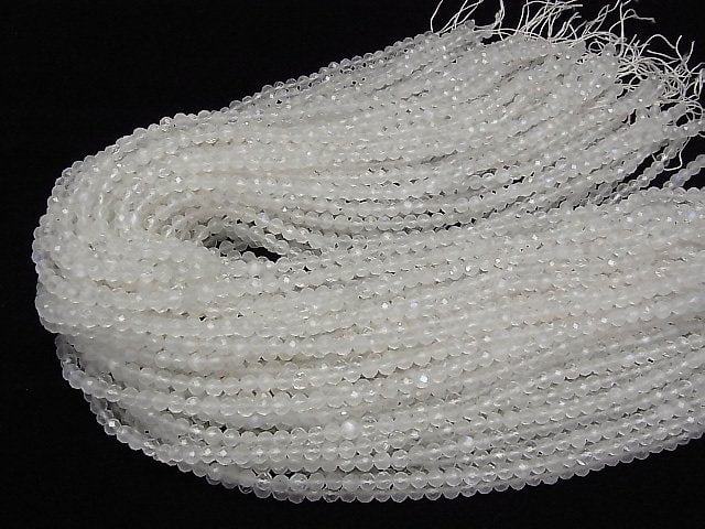 [Video] High Quality! Royal Blue Moonstone AA+ Faceted Round 4mm 1strand beads (aprx.15inch / 37cm)