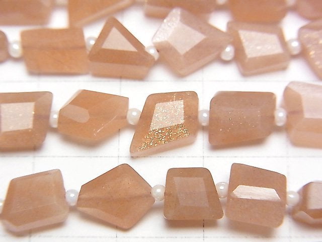 [Video] Orange Moonstone AA++ Faceted Nugget 1strand beads (aprx.13inch / 32cm)