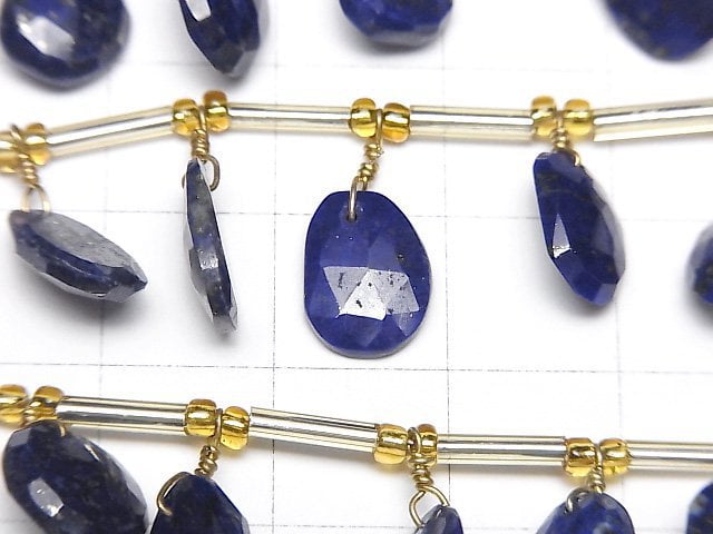 [Video]High Quality Lapislazuli AA++ Freeform Single Sided Rose Cut half or 1strand (16pcs)