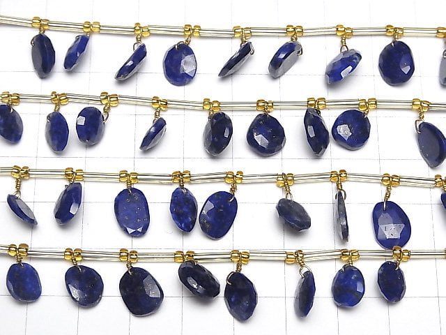 [Video]High Quality Lapislazuli AA++ Freeform Single Sided Rose Cut half or 1strand (16pcs)