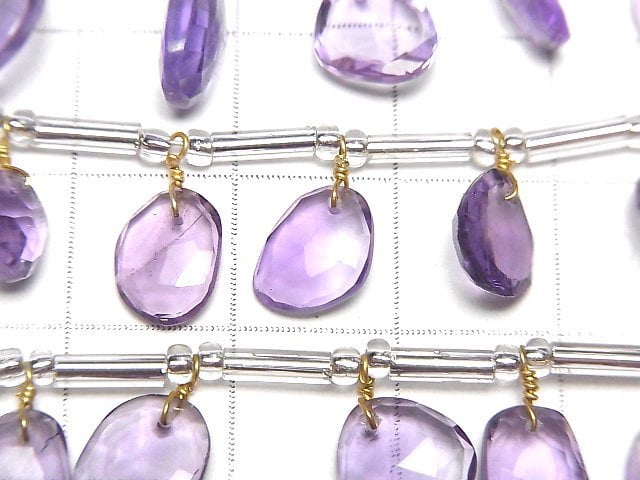 [Video] High Quality Amethyst AAA- Freeform Single Sided Rose Cut 1strand (18pcs)