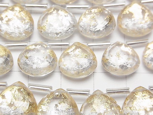[Video] Doublet Crystal AAA Chestnut Faceted Briolette Gold & Silver half or 1strand (12pcs)