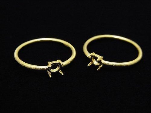 [Video] Silver925 Ring Frame (Prong Setting) Round 4.5mm Hairline 18KGP 1pc