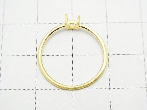 [Video] Silver925 Ring Frame (Prong Setting) Round 4.5mm Hairline 18KGP 1pc