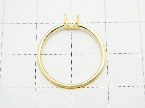 [Video] Silver925 Ring Frame (Prong Setting) Round 4.5mm Hairline 18KGP 1pc