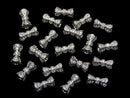 Metal parts Ribon Tube 10x6x6mm Silver color (with CZ) 1pc