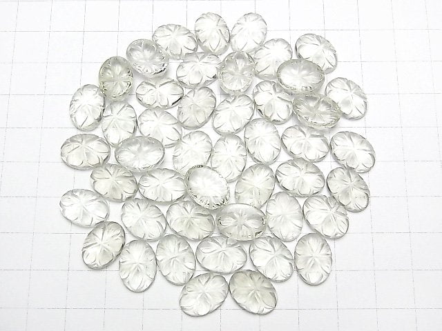 [Video]High Quality Green Amethyst AAA Carved Oval Cabochon 14x10mm 2pcs