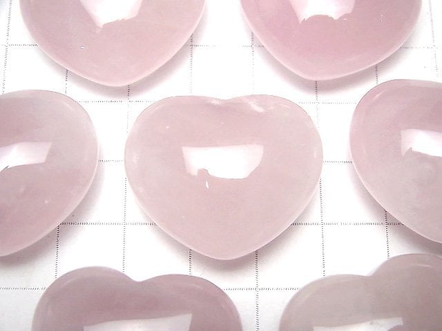 [Video] Rose Quartz AA++ Undrilled Heart 25x30x15mm 2pcs