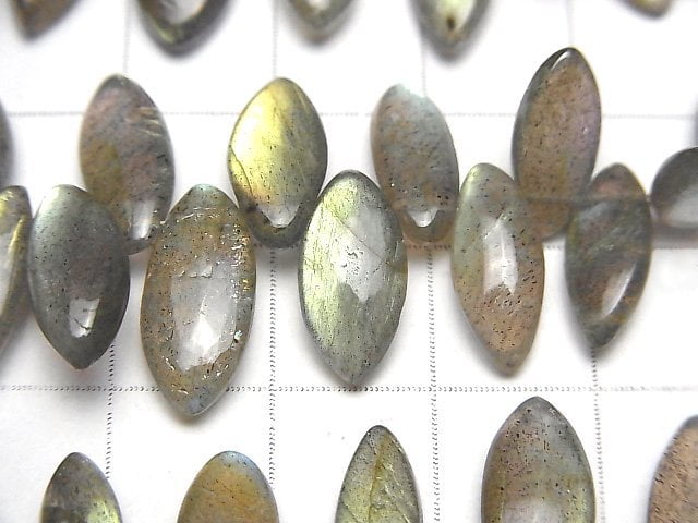 [Video] High Quality Labradorite AAA- Marquise (Smooth) half or 1strand beads (aprx.7inch / 18cm)