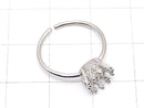 [Video] Silver925 Crown Ring Frame (Prong Setting) Round Faceted 6mm Rhodium Plated Free Size 1pc