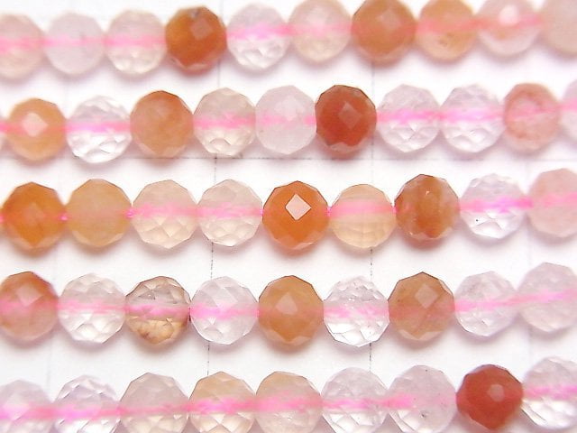 [Video] High Quality! Amphibole In Quartz Faceted Round 4mm 1strand beads (aprx.15inch / 36cm)