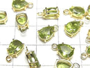 [Video]High Quality Peridot AAA Bezel Setting Pear shape Faceted 8x6mm 18KGP 1pc