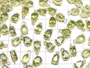 [Video]High Quality Peridot AAA Bezel Setting Pear shape Faceted 8x6mm 18KGP 1pc