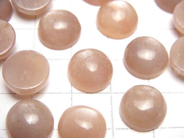 [Video] Peach Moonstone AAA- Round Cabochon 12x12mm 2pcs