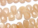 Faceted Briolette, Moonstone, Pear Shape Gemstone Beads
