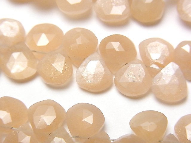 Chestnut Shape, Faceted Briolette, Moonstone Gemstone Beads