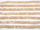 [Video] High Quality Peach Moonstone AA++ Chestnut Faceted Briolette half or 1strand beads (aprx.7inch / 18cm)