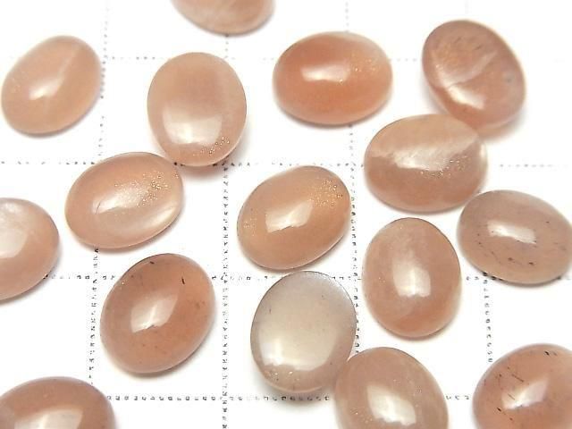 [Video] Peach Moonstone AA++ Oval Cabochon 10x8mm 4pcs