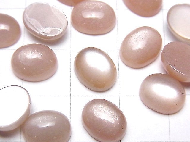 [Video] Peach Moonstone AAA- Oval Cabochon 10x8mm 4pcs