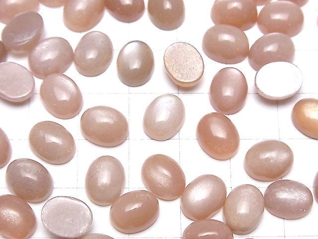 [Video] Peach Moonstone AAA- Oval Cabochon 10x8mm 4pcs