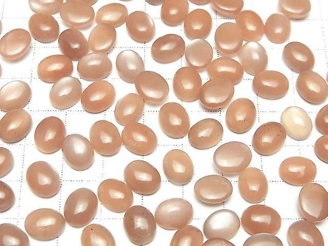 [Video] Peach Moonstone AA++ Oval Cabochon 10x8mm 4pcs
