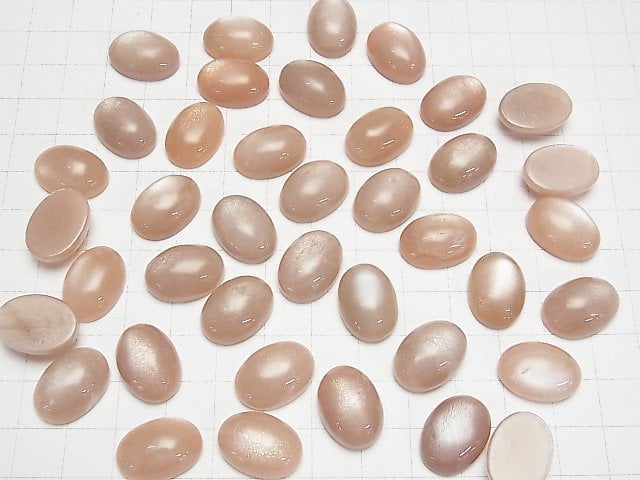 [Video] Peach Moonstone AA++ Oval Cabochon 18x13mm 2pcs