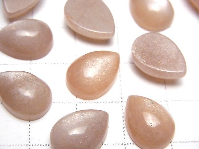 [Video] Peach Moonstone AAA- Pear shape Cabochon 14x10mm 2pcs