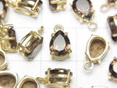 [Video] High Quality Smoky Quartz AAA Bezel Setting Pear shape Faceted 8x6mm 18KGP 2pcs