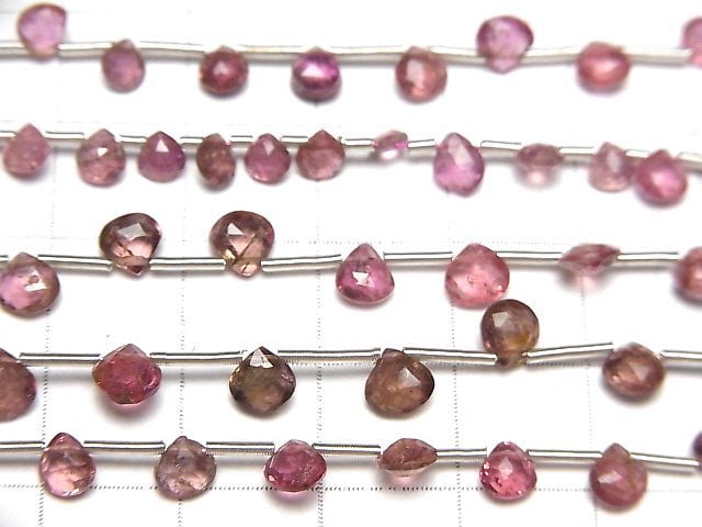 [Video] Pink Tourmaline AA+ Chestnut Faceted Briolette 1strand beads (aprx.6inch / 16cm)